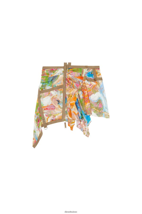 ch Diesel femmes impression o-diantha marron/rouge 0R48H81033 vêtements