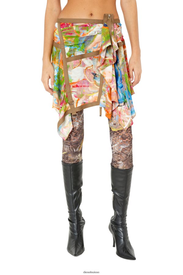 ch Diesel femmes impression o-diantha marron/rouge 0R48H81033 vêtements