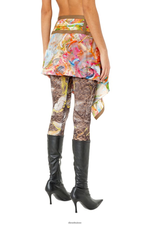 ch Diesel femmes impression o-diantha marron/rouge 0R48H81033 vêtements