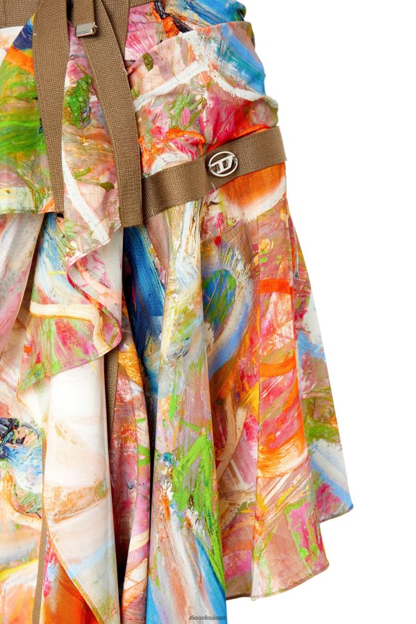 ch Diesel femmes impression o-diantha marron/rouge 0R48H81033 vêtements