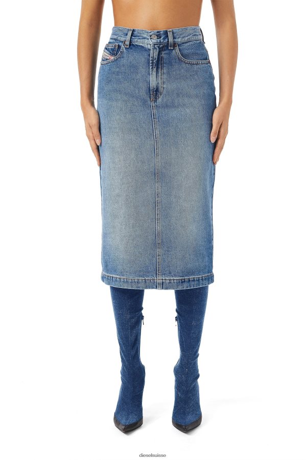 ch Diesel femmes jupe crayon de-ronny bleu moyen 0R48H81015 vêtements