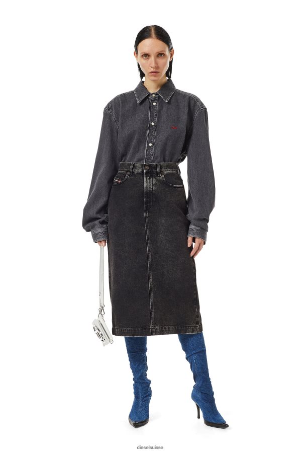ch Diesel femmes jupe crayon de-ronny noir/gris foncé 0R48H81031 vêtements