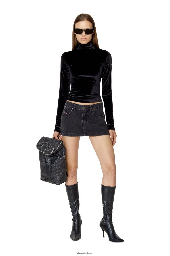 ch Diesel femmes minijupe de ron noir/gris foncé 0R48H81027 vêtements