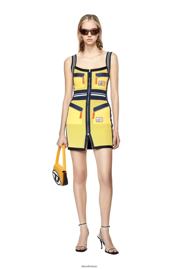 ch Diesel femmes d-mesher noir jaune 0R48H8794 vêtements