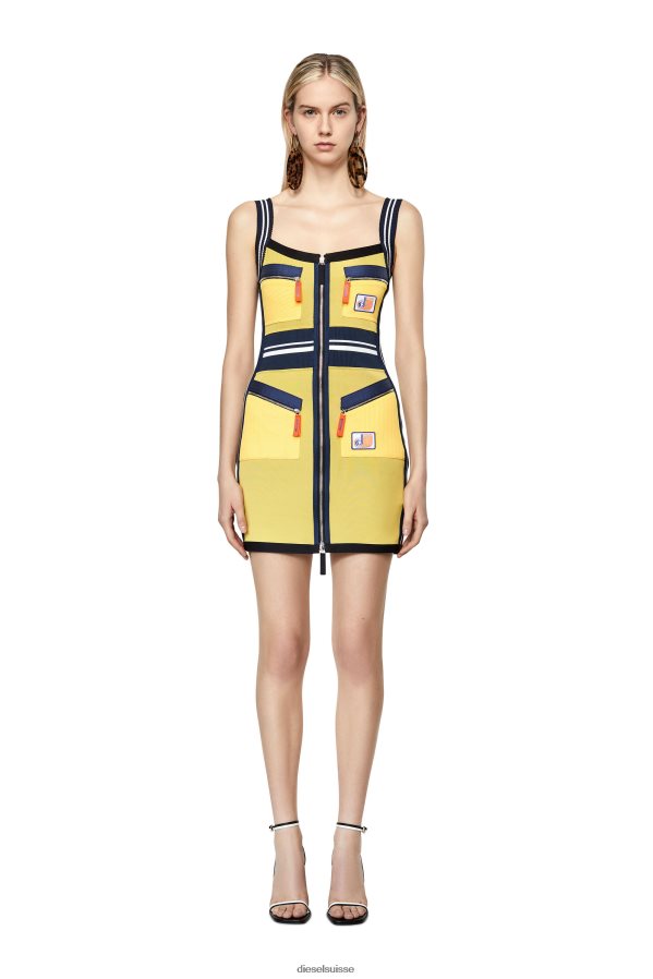 ch Diesel femmes d-mesher noir jaune 0R48H8794 vêtements