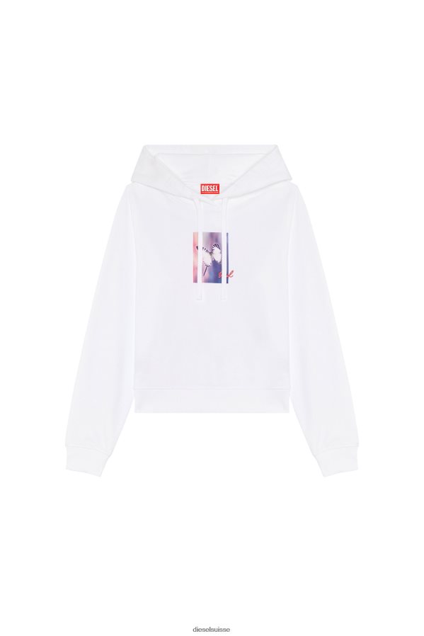 ch Diesel femmes f-reggy-hood-l6 blanc 0R48H8891 vêtements