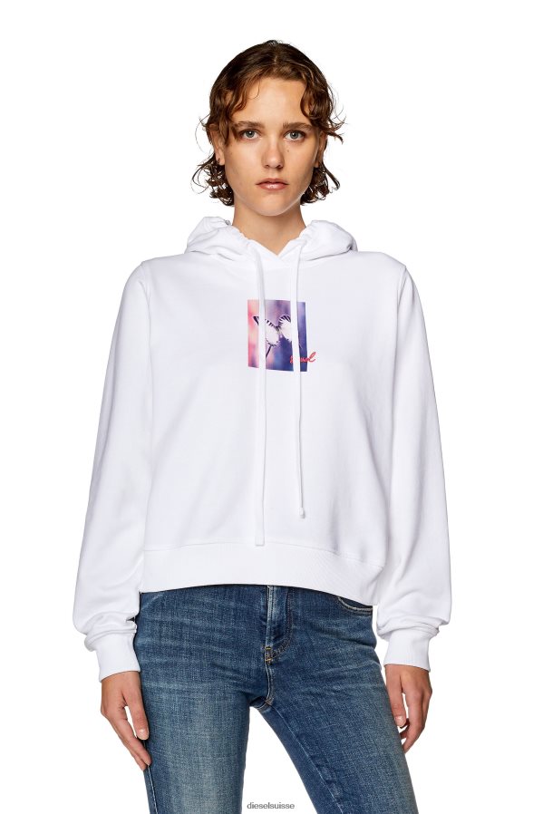 ch Diesel femmes f-reggy-hood-l6 blanc 0R48H8891 vêtements