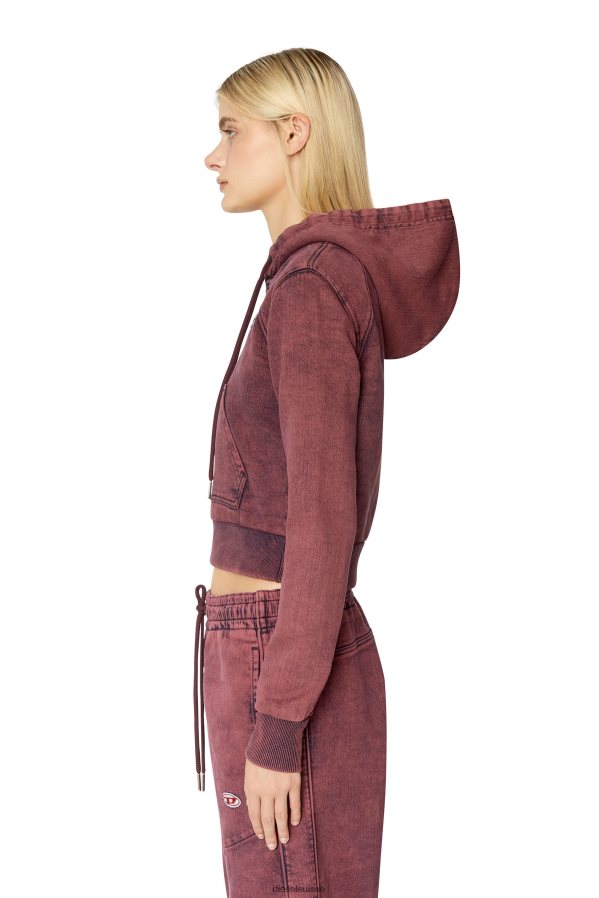 ch Diesel femmes sweat à capuche en jean d-angy track rouge 0R48H8902 vêtements