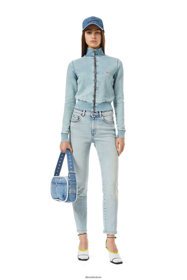 ch Diesel femmes sweat en jean d-emy track bleu clair 0R48H8906 vêtements