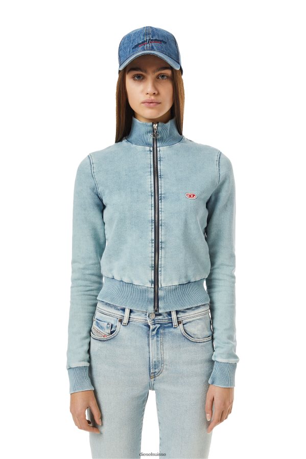 ch Diesel femmes sweat en jean d-emy track bleu clair 0R48H8906 vêtements