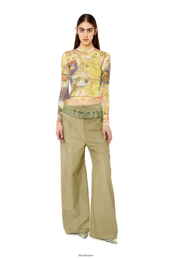 ch Diesel femmes t-clady blanc jaune 0R48H8960 vêtements