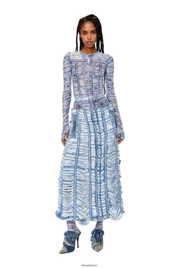 ch Diesel femmes t-clauzi-h2 bleu blanc 0R48H8955 vêtements