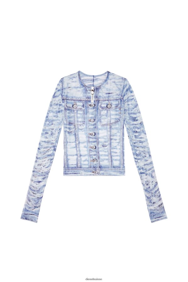 ch Diesel femmes t-clauzi-h2 bleu blanc 0R48H8955 vêtements