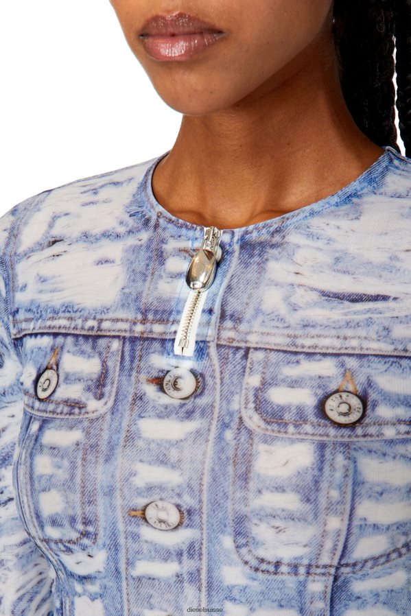 ch Diesel femmes t-clauzi-h2 bleu blanc 0R48H8955 vêtements