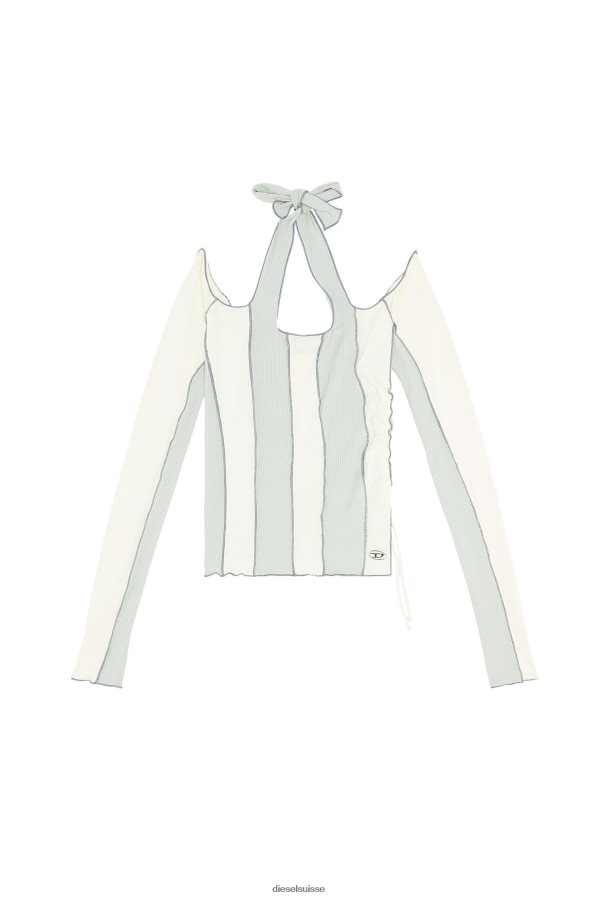 ch Diesel femmes t-lins bleu blanc 0R48H8949 vêtements