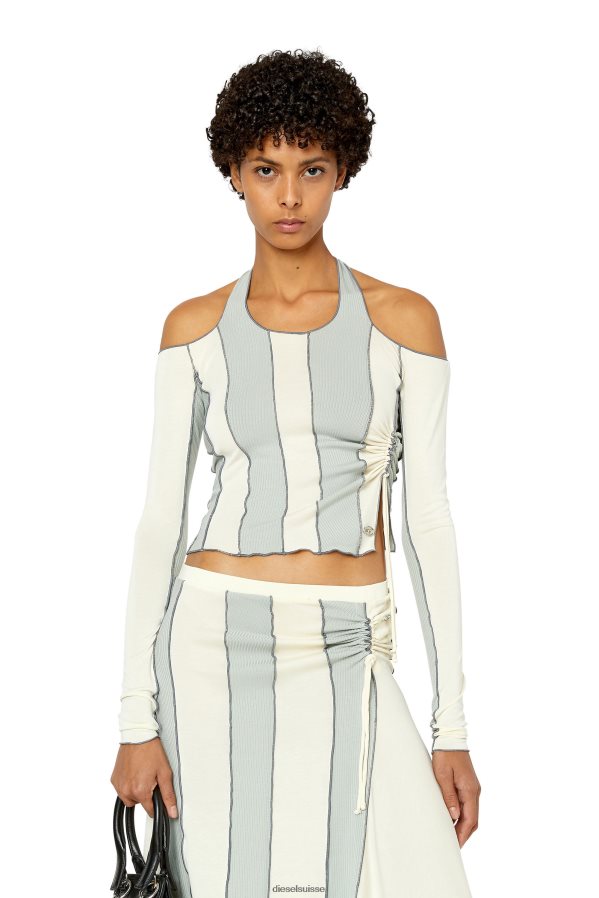 ch Diesel femmes t-lins bleu blanc 0R48H8949 vêtements