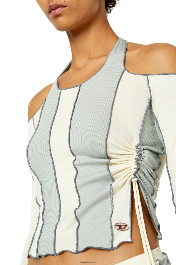 ch Diesel femmes t-lins bleu blanc 0R48H8949 vêtements