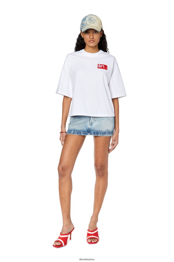 ch Diesel femmes t-rowylabel blanc 0R48H8922 vêtements