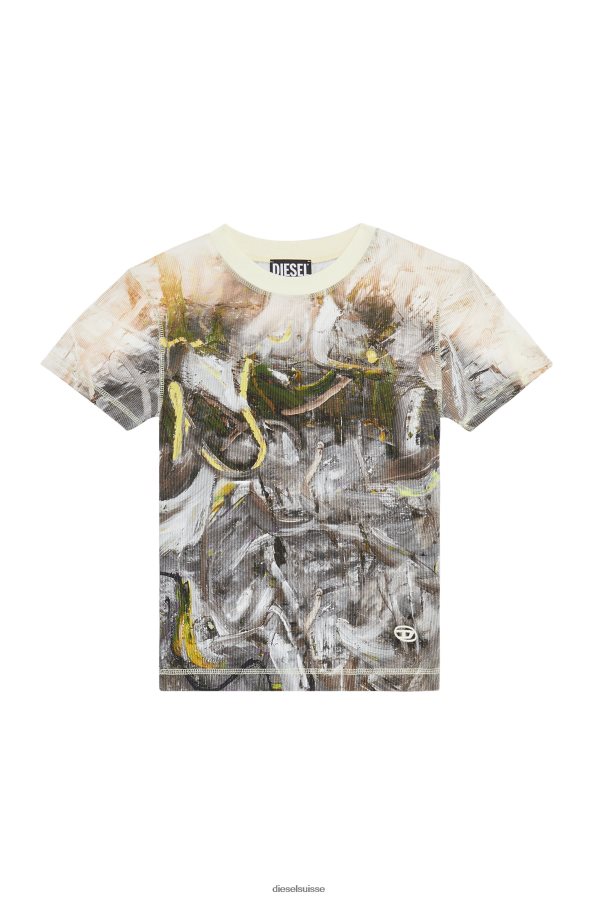 ch Diesel femmes t-skinzy-g1 gris blanc 0R48H8940 vêtements