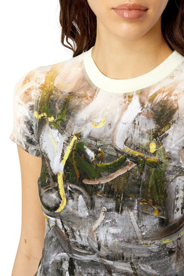 ch Diesel femmes t-skinzy-g1 gris blanc 0R48H8940 vêtements