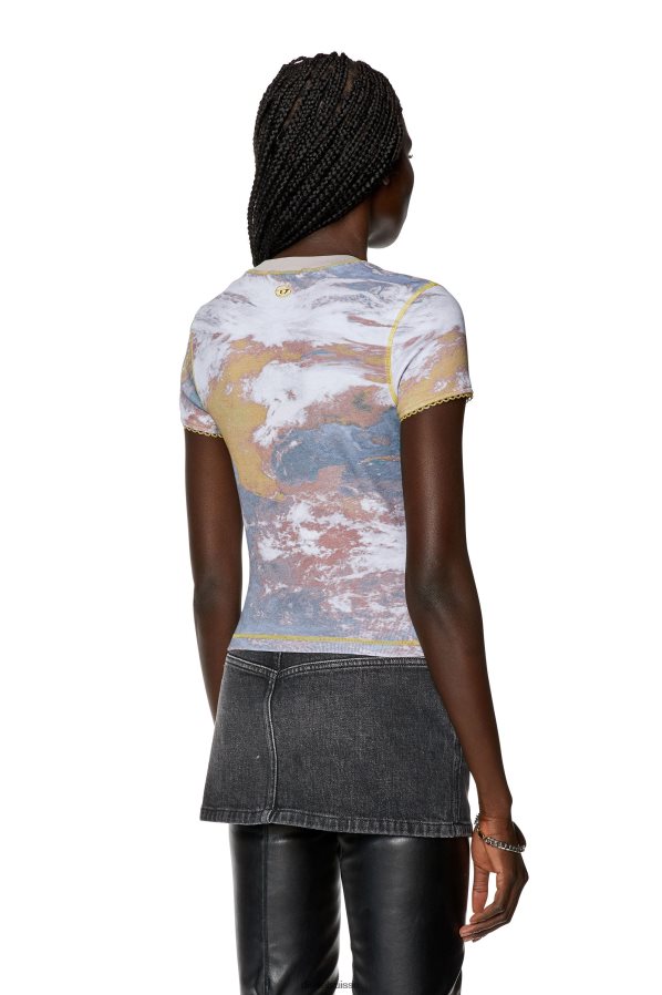 ch Diesel femmes t-skinzy-lace lilas 0R48H8910 vêtements