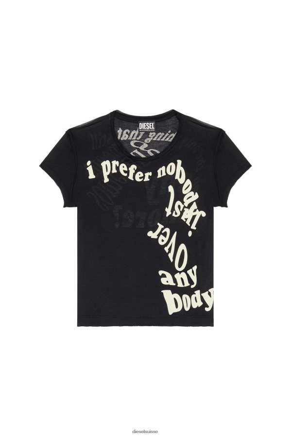 ch Diesel femmes t-uncutie-raw noir 0R48H8945 vêtements