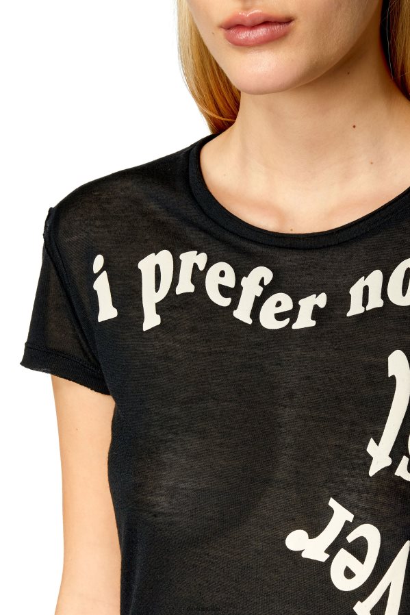 ch Diesel femmes t-uncutie-raw noir 0R48H8945 vêtements