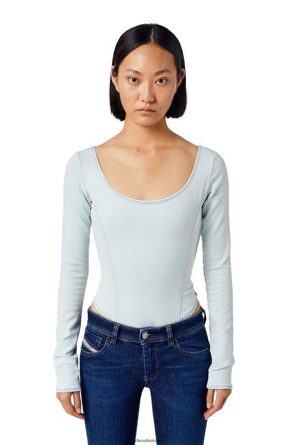 ch Diesel femmes body en jean d-cho track bleu clair 0R48H8880 vêtements