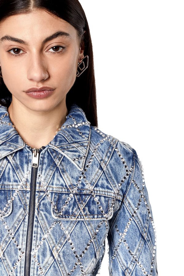 ch Diesel femmes de-slimmy-zip-fs bleu clair 0R48H8750 vêtements