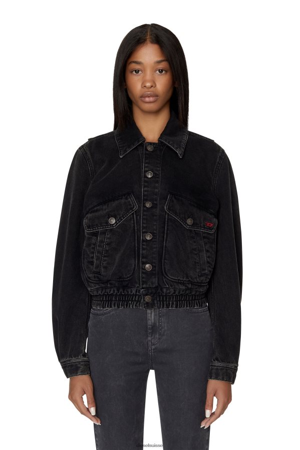ch Diesel femmes veste bomber dé-tracy noir/gris foncé 0R48H8778 vêtements