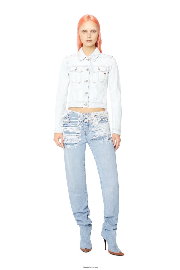 ch Diesel femmes veste de camionneur ajustée bleu clair 0R48H8773 vêtements