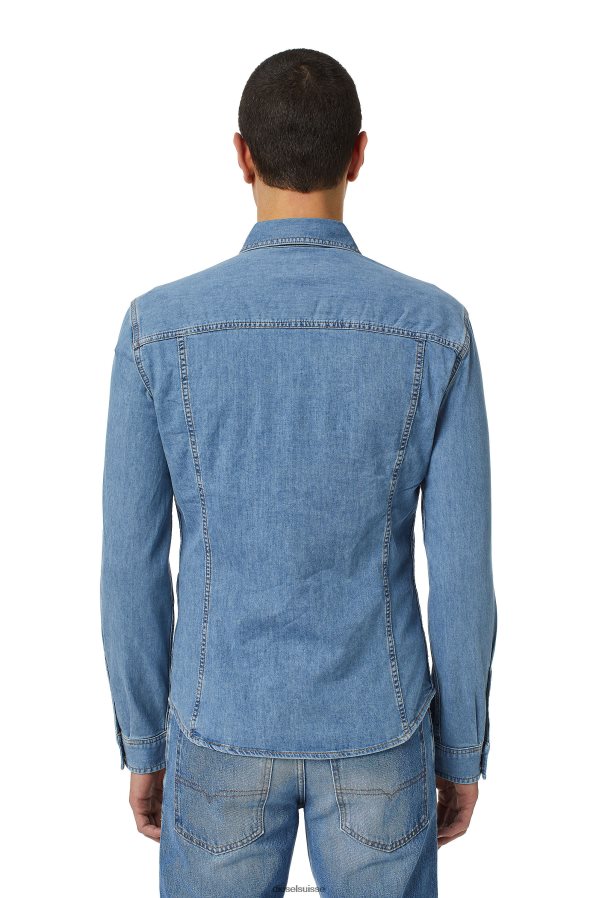 ch Diesel Hommes chemise de rodéo d-westy bleu moyen 0R48H8286 vêtements