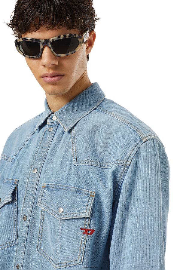 ch Diesel Hommes chemise western d-ocean bleu moyen 0R48H8332 vêtements