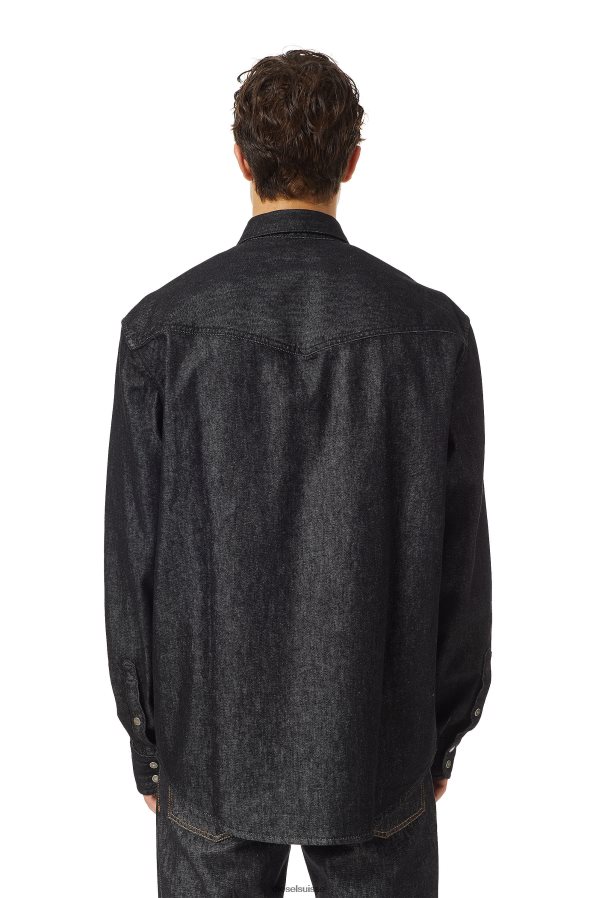 ch Diesel Hommes chemise western d-ocean noir/gris foncé 0R48H8331 vêtements