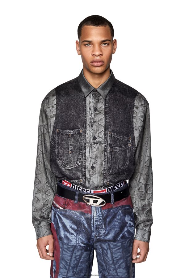 ch Diesel Hommes gilet-s-gilliam gris 0R48H8287 vêtements