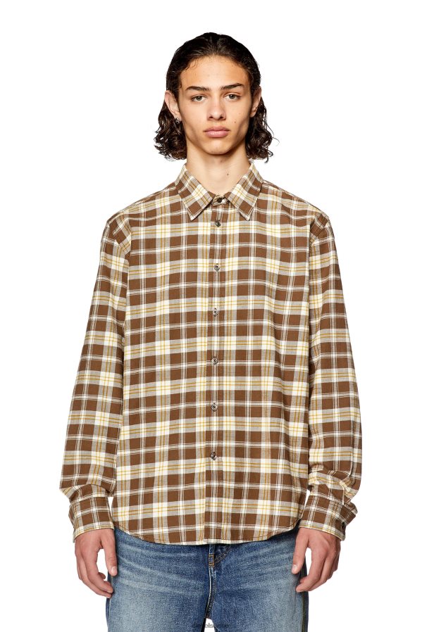 ch Diesel Hommes s-umbe-check-nw marron/beige 0R48H8294 vêtements