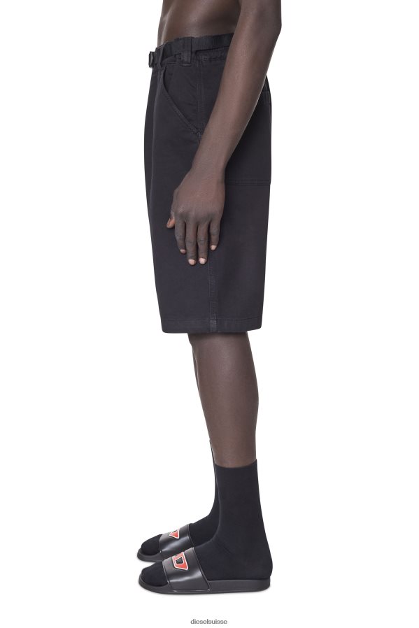 ch Diesel Hommes d-krooley joggjeans short chino noir/gris foncé 0R48H8383 vêtements