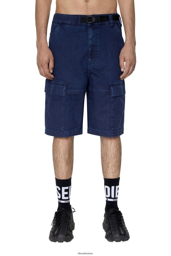 ch Diesel Hommes short cargo d-krooley joggjeans bleu foncé 0R48H8385 vêtements