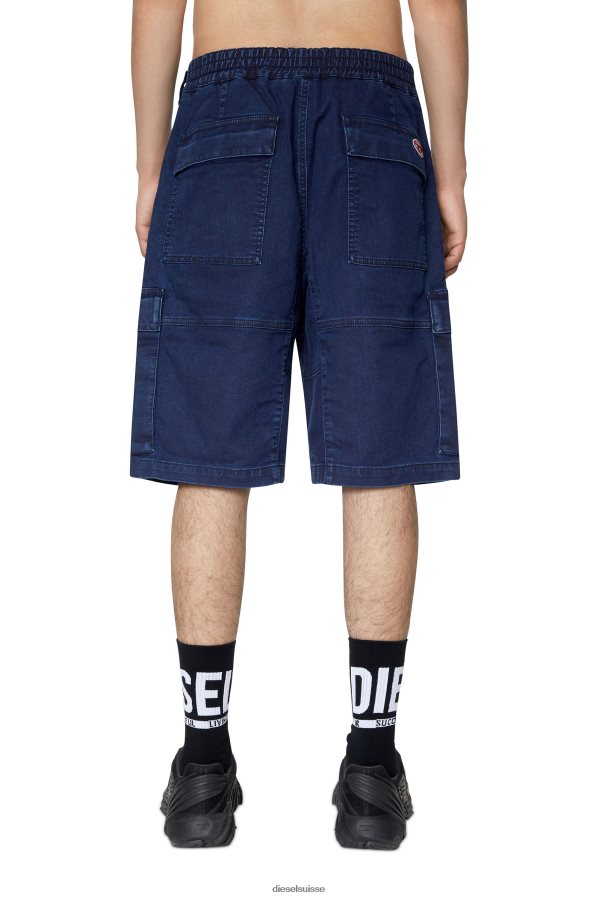 ch Diesel Hommes short cargo d-krooley joggjeans bleu foncé 0R48H8385 vêtements