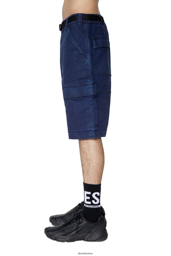 ch Diesel Hommes short cargo d-krooley joggjeans bleu foncé 0R48H8385 vêtements