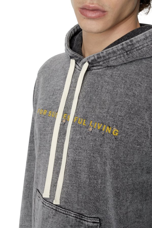 ch Diesel Hommes s-ginn-hood-e1 gris 0R48H8100 vêtements