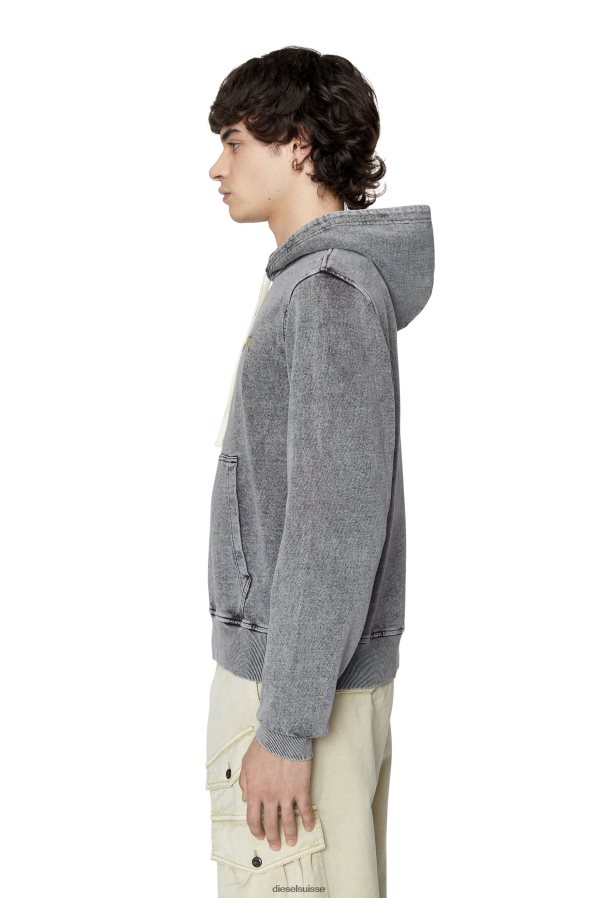 ch Diesel Hommes s-ginn-hood-e1 gris 0R48H8100 vêtements