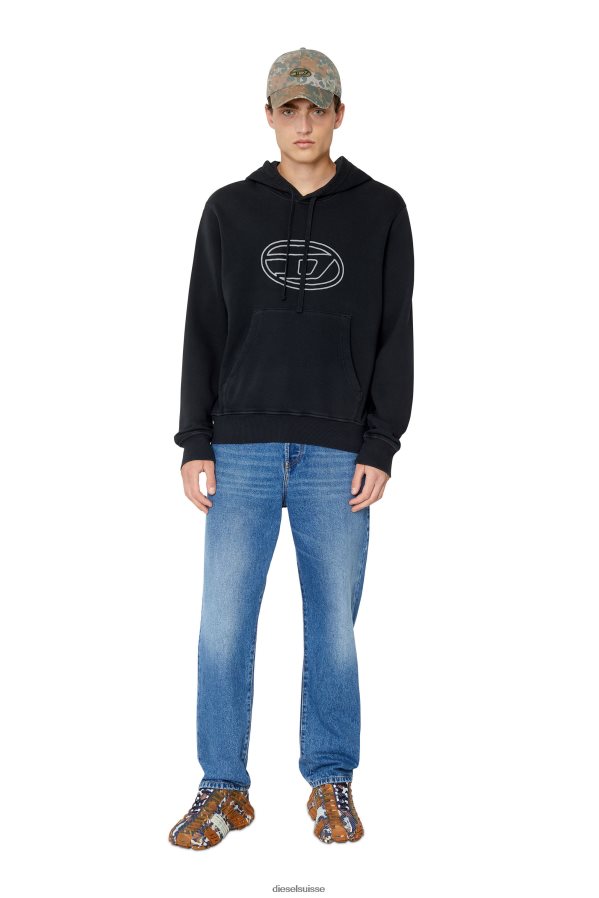 ch Diesel Hommes s-ginn-hood-e4 noir 0R48H8101 vêtements