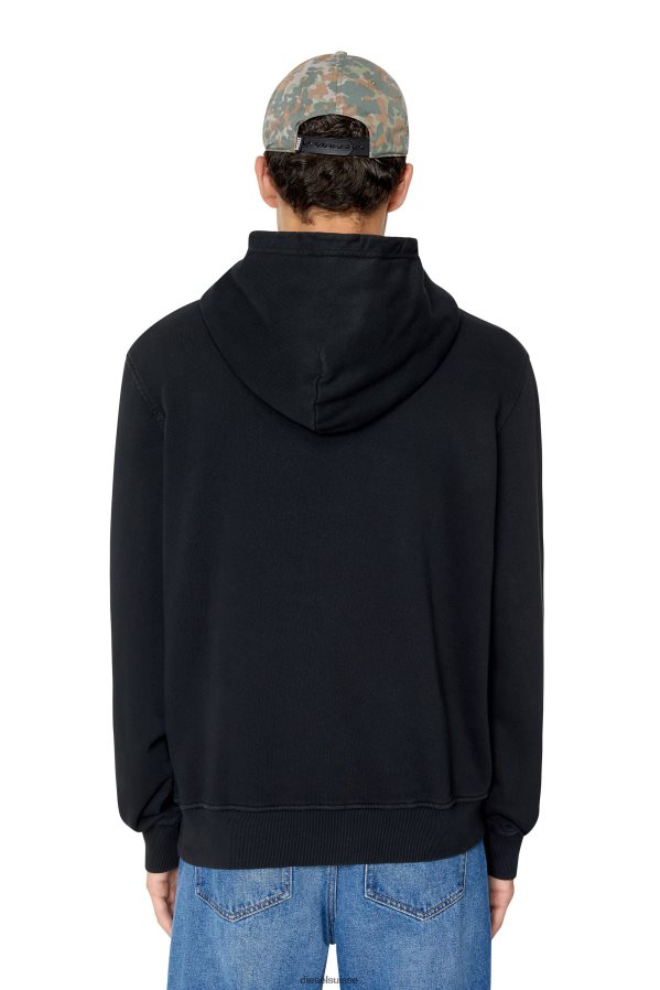 ch Diesel Hommes s-ginn-hood-e4 noir 0R48H8101 vêtements