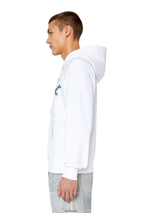 ch Diesel Hommes s-ginn-hood-k30 blanc 0R48H8153 vêtements