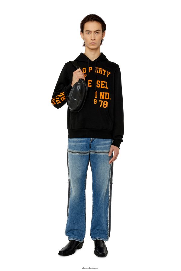 ch Diesel Hommes s-ginn-hood-k32 noir 0R48H8155 vêtements