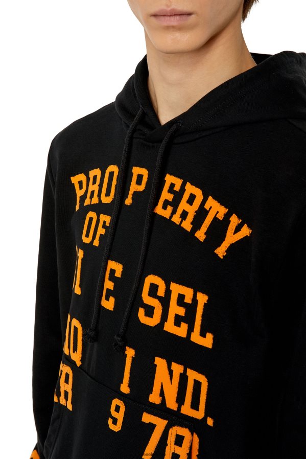 ch Diesel Hommes s-ginn-hood-k32 noir 0R48H8155 vêtements