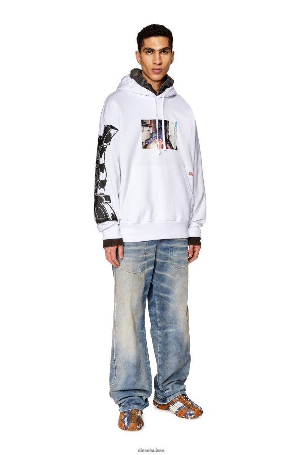 ch Diesel Hommes s-macs-capot-l3 blanc 0R48H8127 vêtements