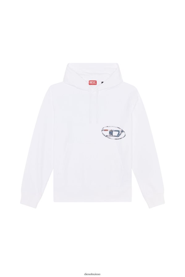ch Diesel Hommes s-macs-capot-l4 blanc 0R48H8137 vêtements