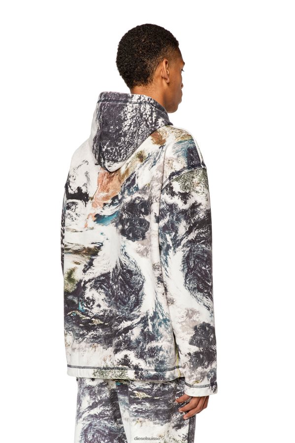 ch Diesel Hommes s-pay-hood-l1 blanc noir 0R48H8135 vêtements